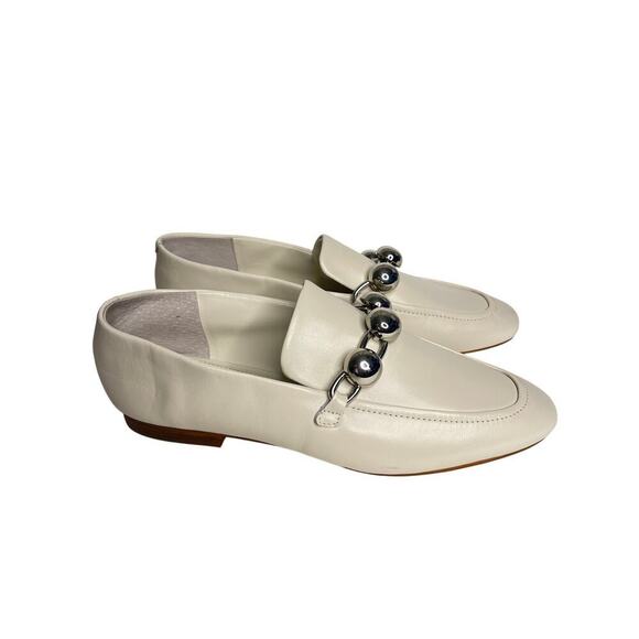 Marc Fisher LTD Elenda Leather Flat Slip-on Cream Loafers size 8.5 New - Picture 3 of 9